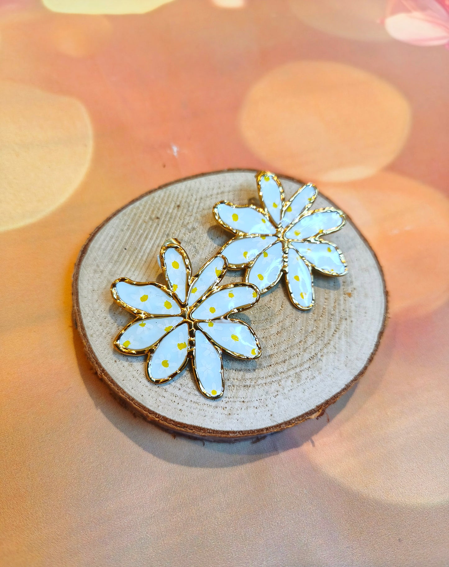 Boucles d'oreilles "Nova" Bleu ciel avec fleurs