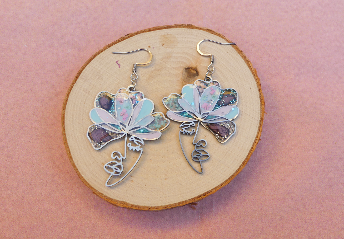 Boucles d'oreilles viisage pastel