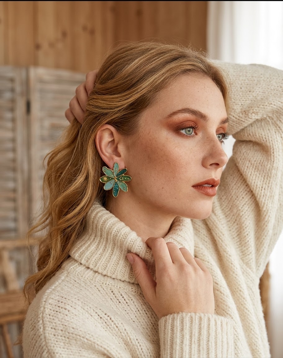 Boucles d'oreilles Nova vertes