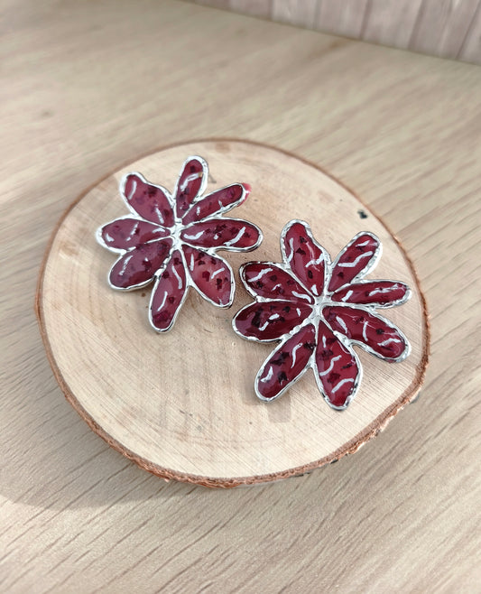 Boucles d'oreilles Nova bordeau