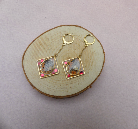 Boucles d'oreilles "Confidence" carré