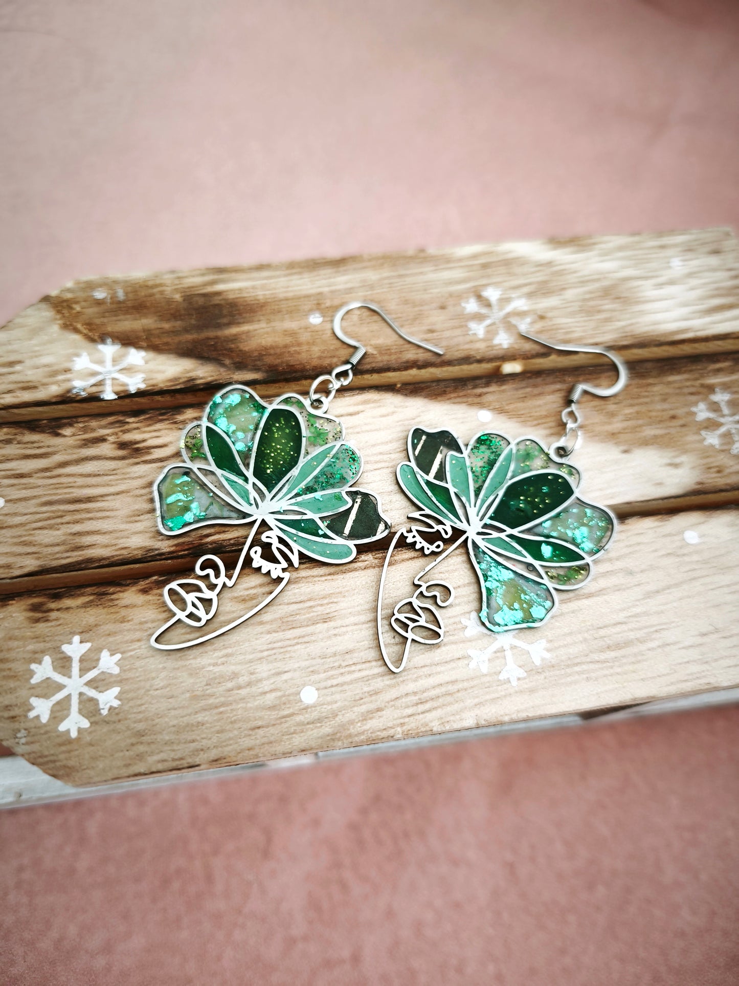 Boucles d’oreilles visages vertes