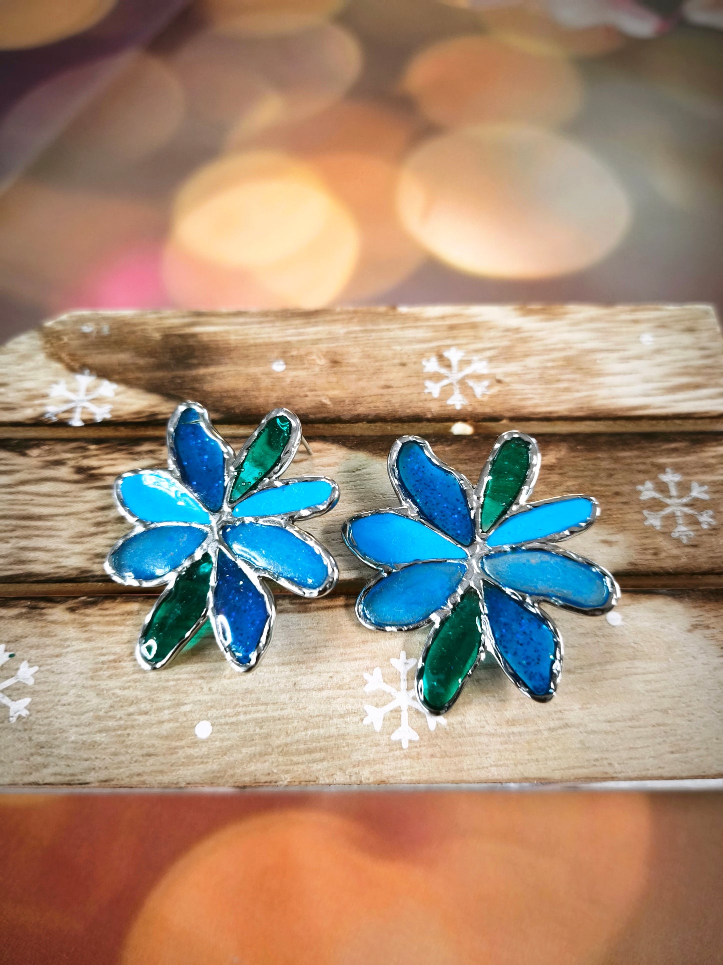 Boucles d'oreilles "Nova" Bleu