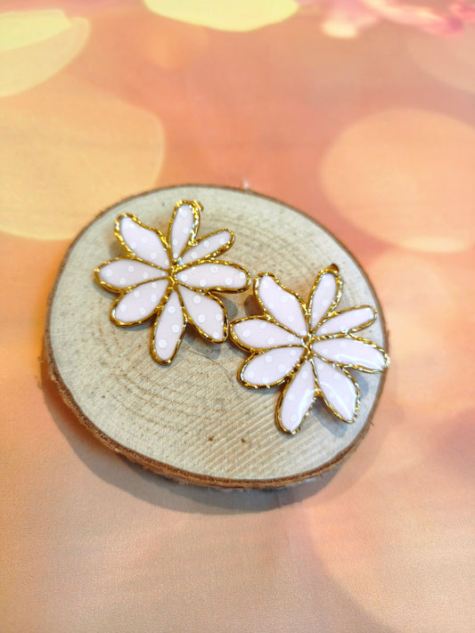 Boucles d'oreilles "Nova" rose à pois