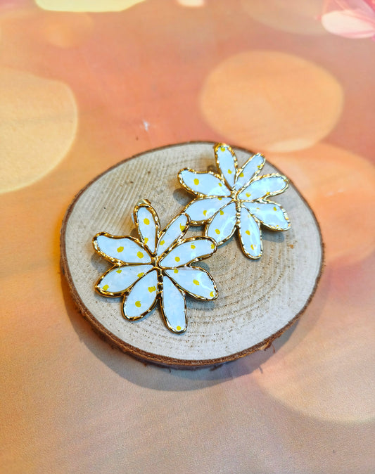 Boucles d'oreilles "Nova" Bleu ciel avec fleurs