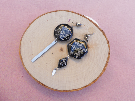 Boucles d'oreilles Obscur fleuri