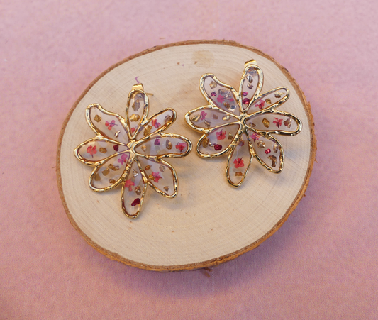 Boucles d'oreilles "Nova" transparente doré