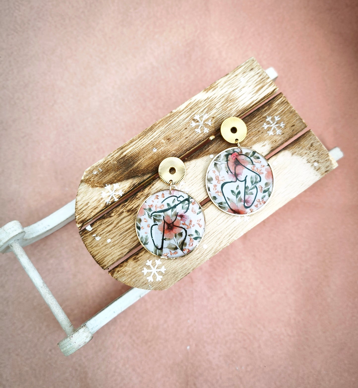 Boucles d'oreille Dame au chapeau