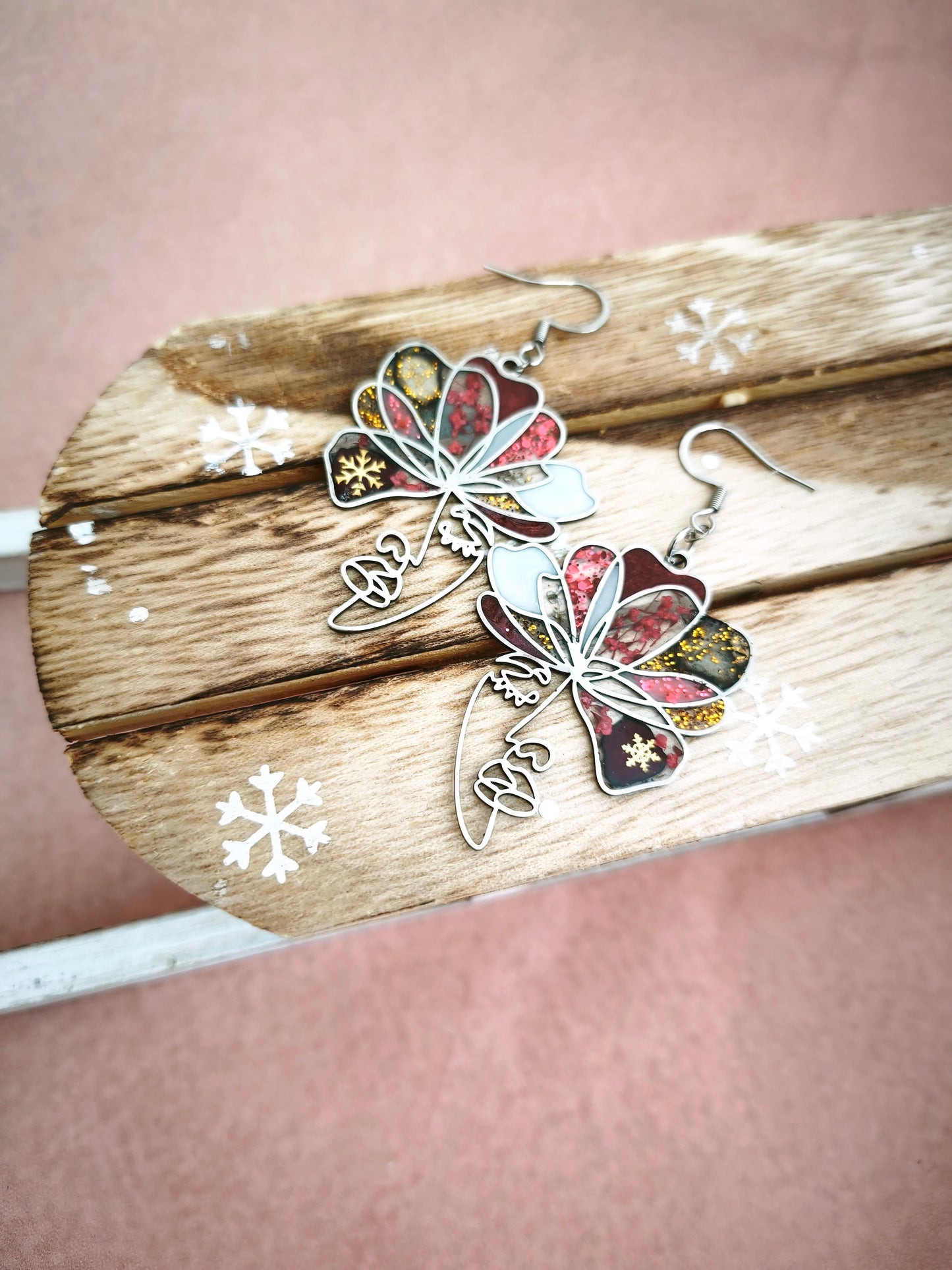 Boucles d'oreilles visages thème Noël